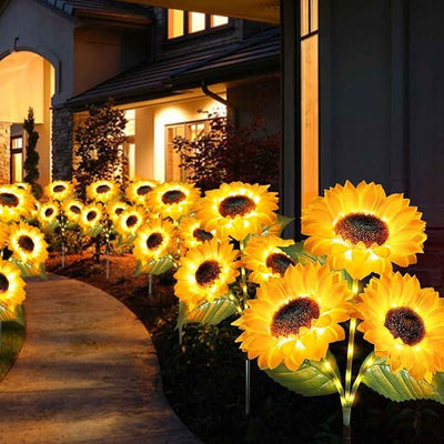 FloralGlow - Lumières de jardin LED Tournesol Solaires