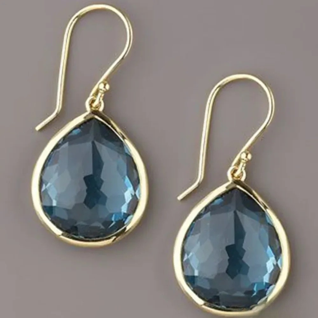 Boucles d'oreilles en cristal bleu vintage