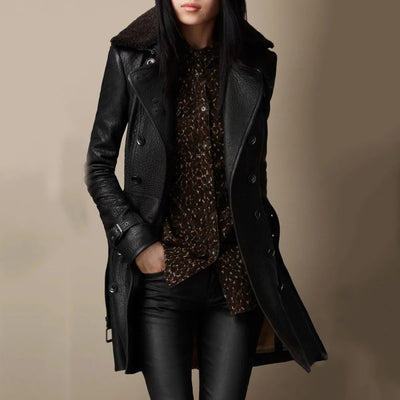 Victoria - Manteau en Cuir Luxueux