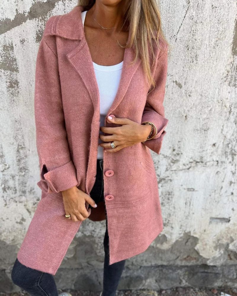 Isabelle - Gilet long décontracté avec revers