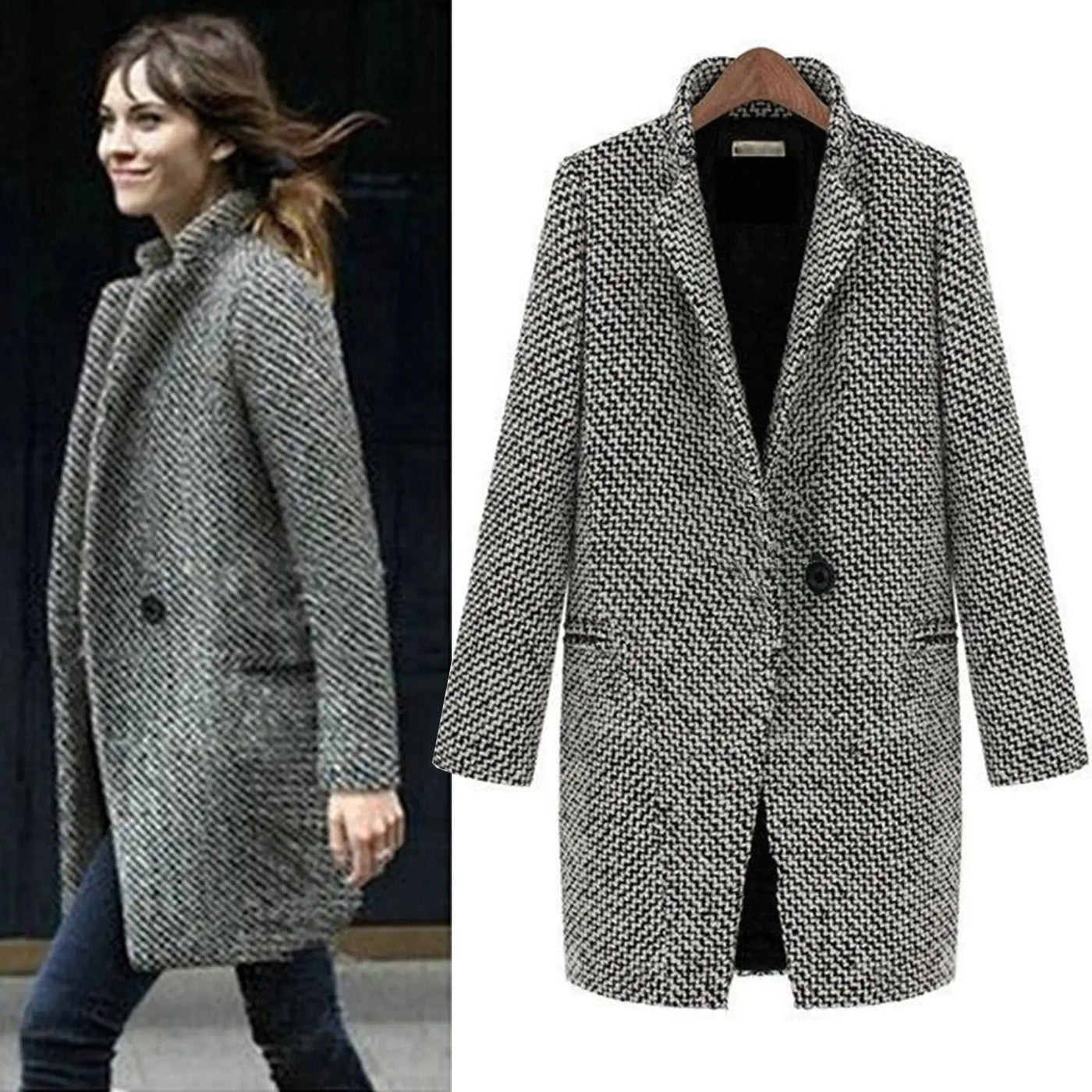 Evelyn - Manteau d'Hiver Élégant en Laine