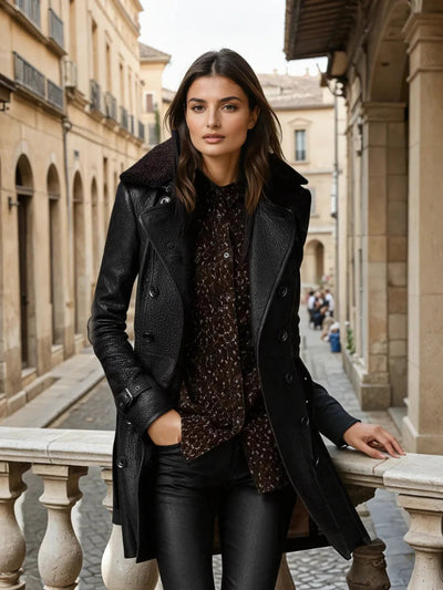 Victoria - Manteau en Cuir Luxueux