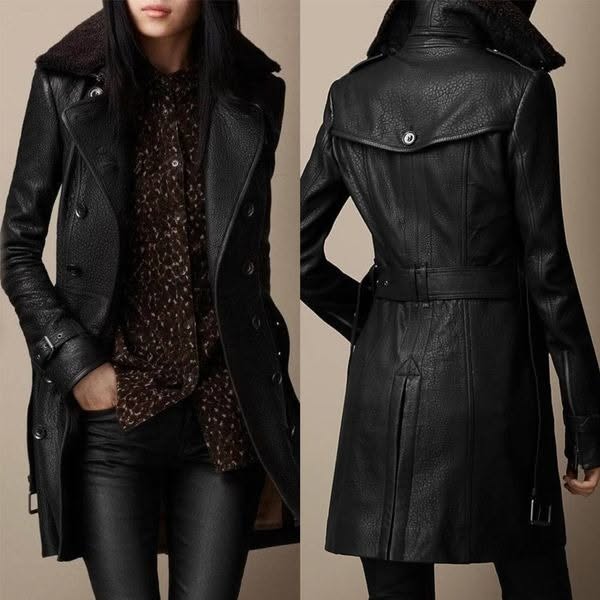 Victoria - Manteau en Cuir Luxueux