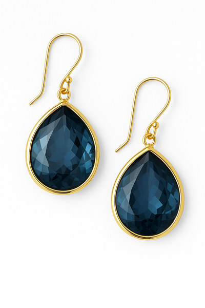 Boucles d'oreilles en cristal bleu vintage