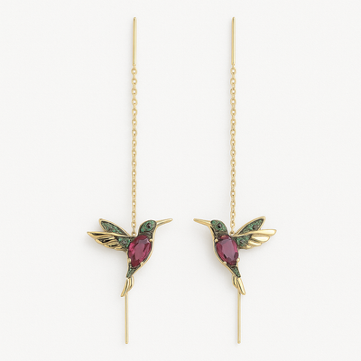 Boucles d'oreilles colibri en zircon