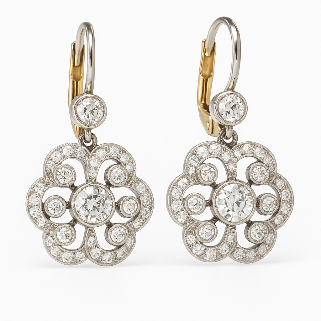 Boucles d'oreilles mandala en cristal vintage