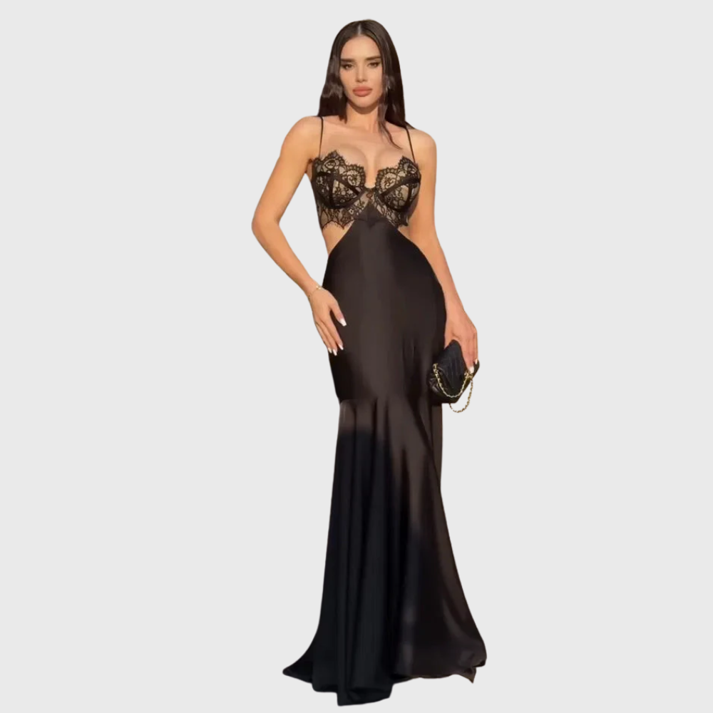 Juliette - Robe de soirée sirène avec découpes en dentelle