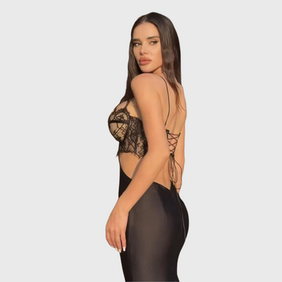 Juliette - Robe de soirée sirène avec découpes en dentelle
