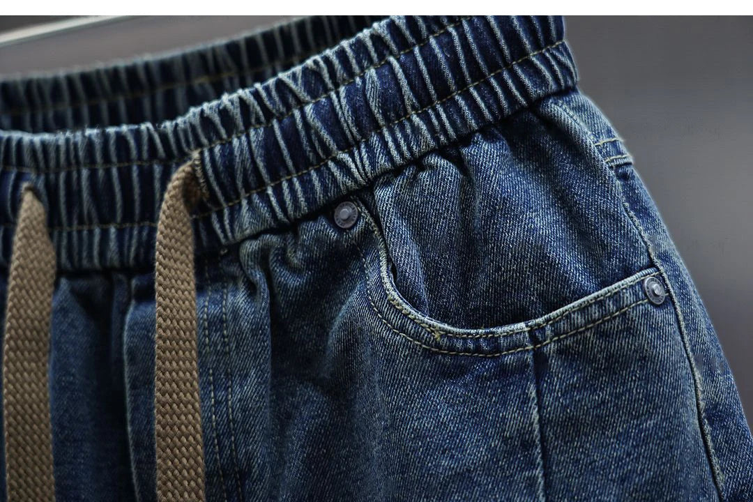 Sylvain - Pantalons Baggy en Denim avec Ceinture