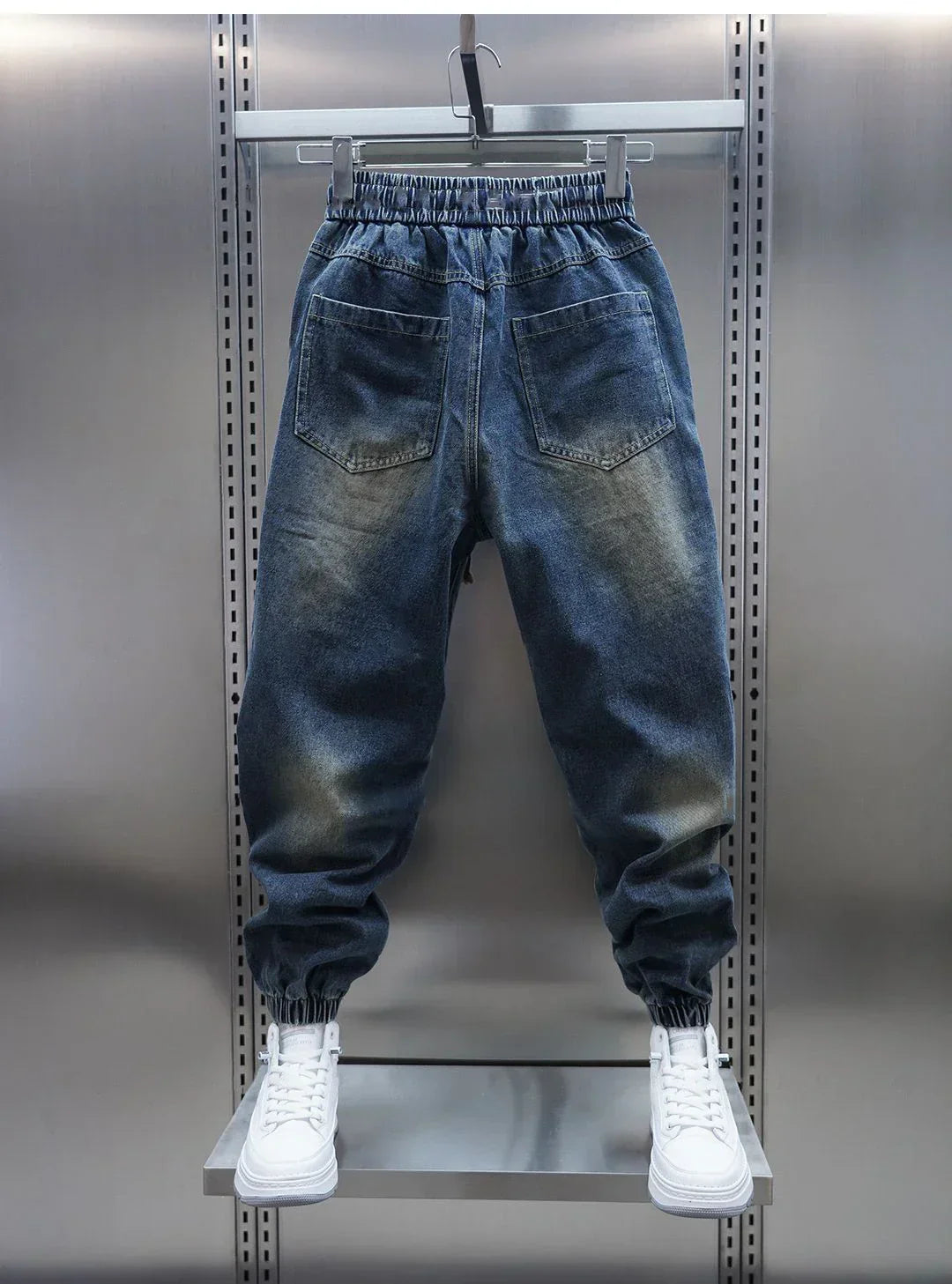Sylvain - Pantalons Baggy en Denim avec Ceinture