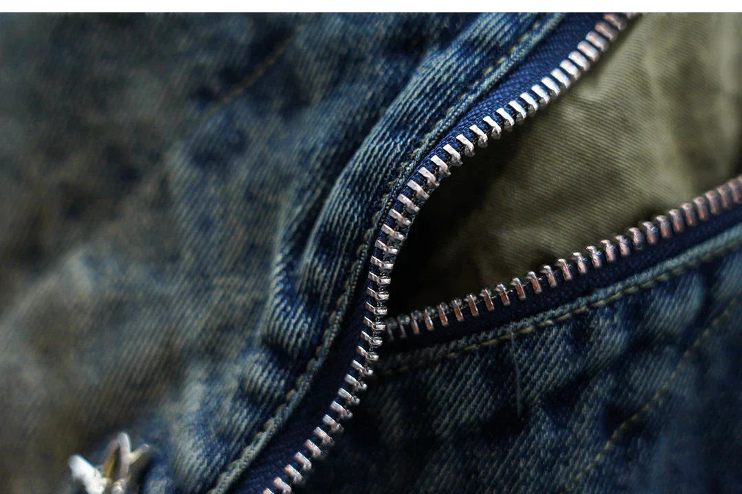 Sylvain - Pantalons Baggy en Denim avec Ceinture