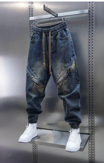 Sylvain - Pantalons Baggy en Denim avec Ceinture