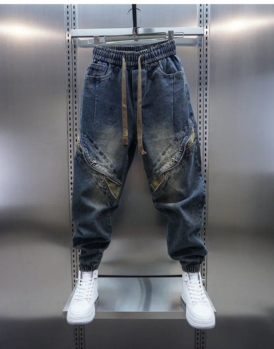 Sylvain - Pantalons Baggy en Denim avec Ceinture