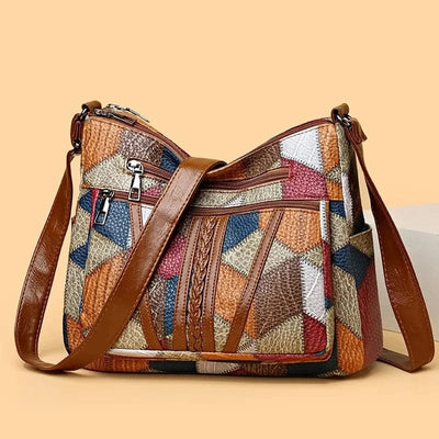 Geneviève - Sac à main en cuir mosaïque