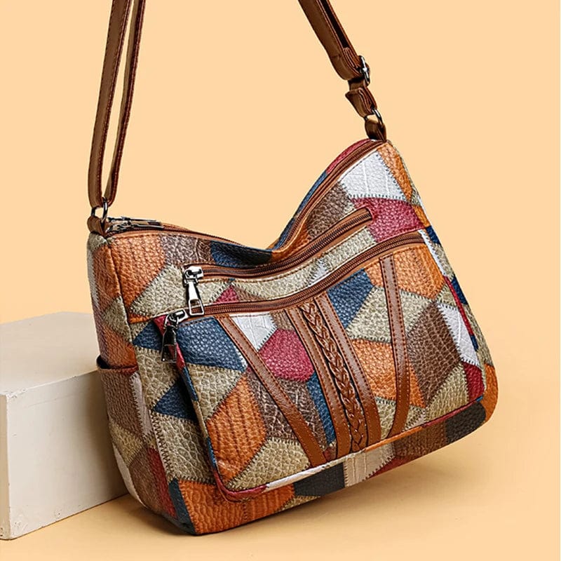 Geneviève - Sac à main en cuir mosaïque