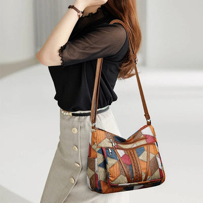 Geneviève - Sac à main en cuir mosaïque