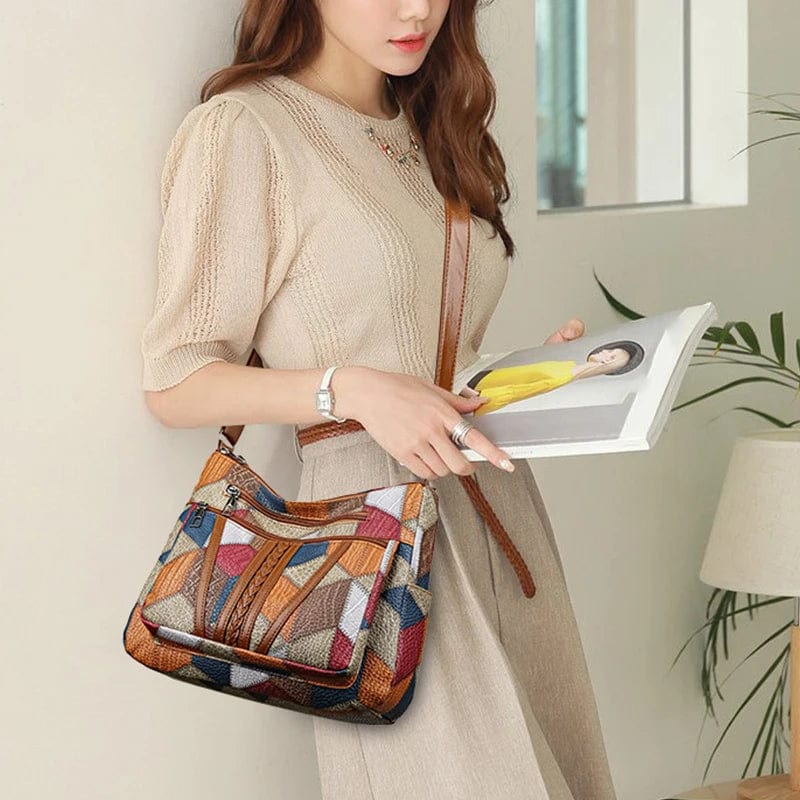 Geneviève - Sac à main en cuir mosaïque