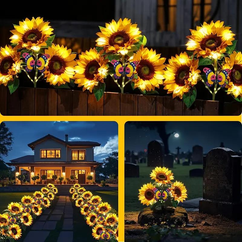 FloralGlow - Lumières de jardin LED Tournesol Solaires