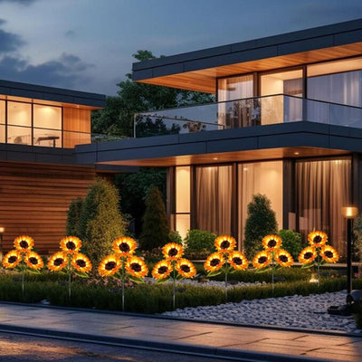 FloralGlow - Lumières de jardin LED Tournesol Solaires