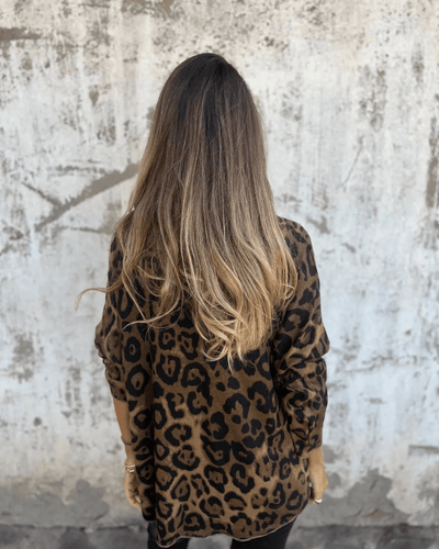 Delphine - Top décontracté femme à imprimé léopard