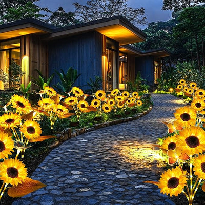 FloralGlow - Lumières de jardin LED Tournesol Solaires
