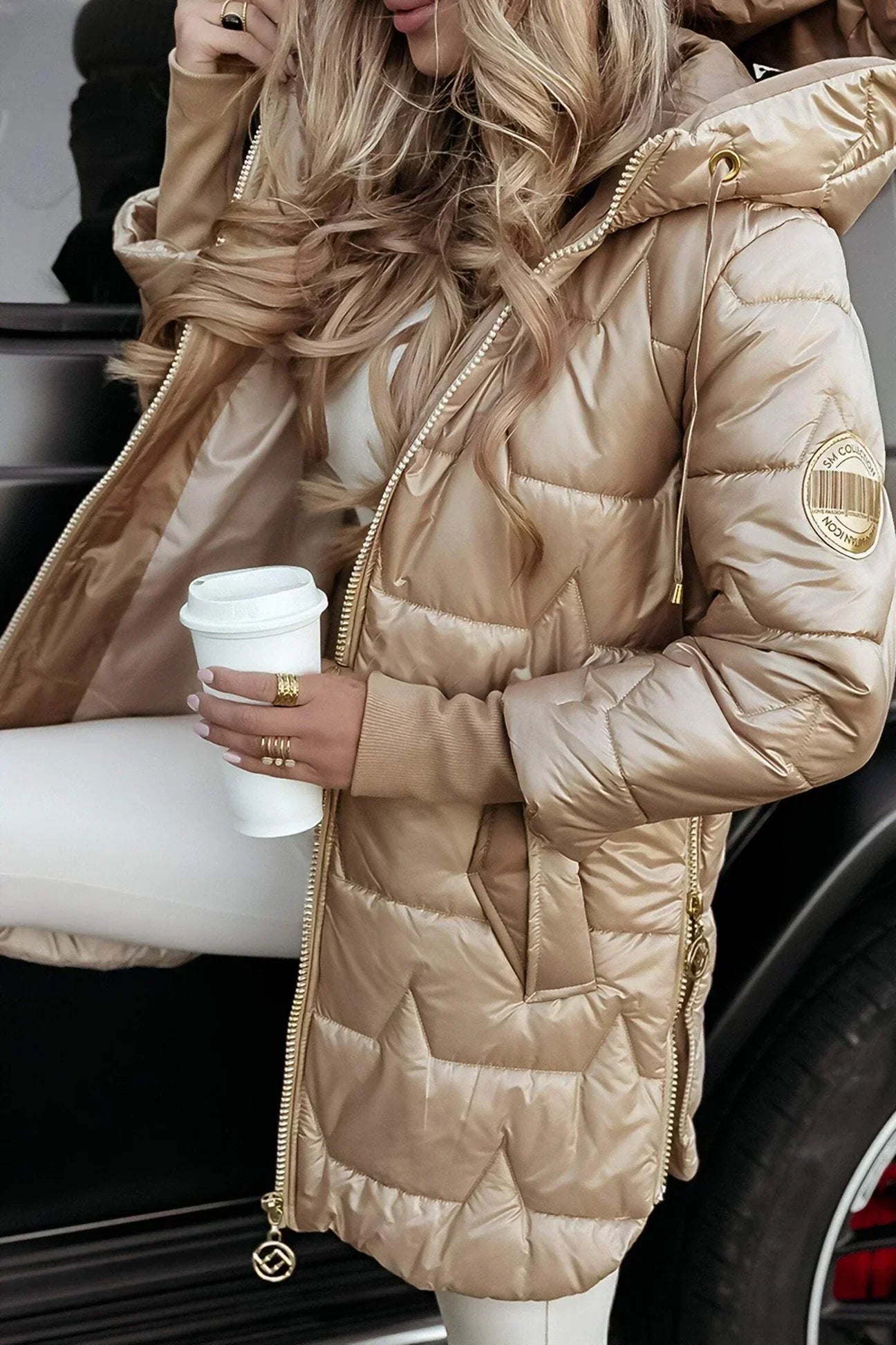 Élodie - Manteau d’hiver élégant avec capuche et rembourrage