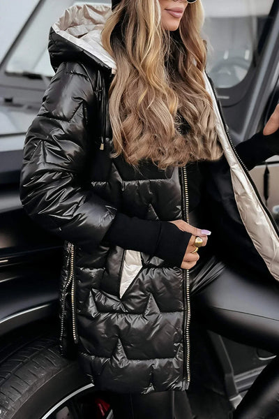 Élodie - Manteau d’hiver élégant avec capuche et rembourrage