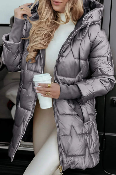 Élodie - Manteau d’hiver élégant avec capuche et rembourrage